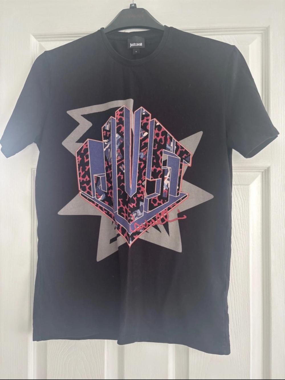 Just Cavalli Black Short-Sleeve Crew Tee